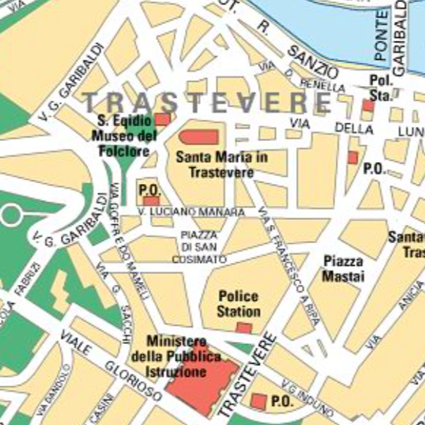 Trastevere on map