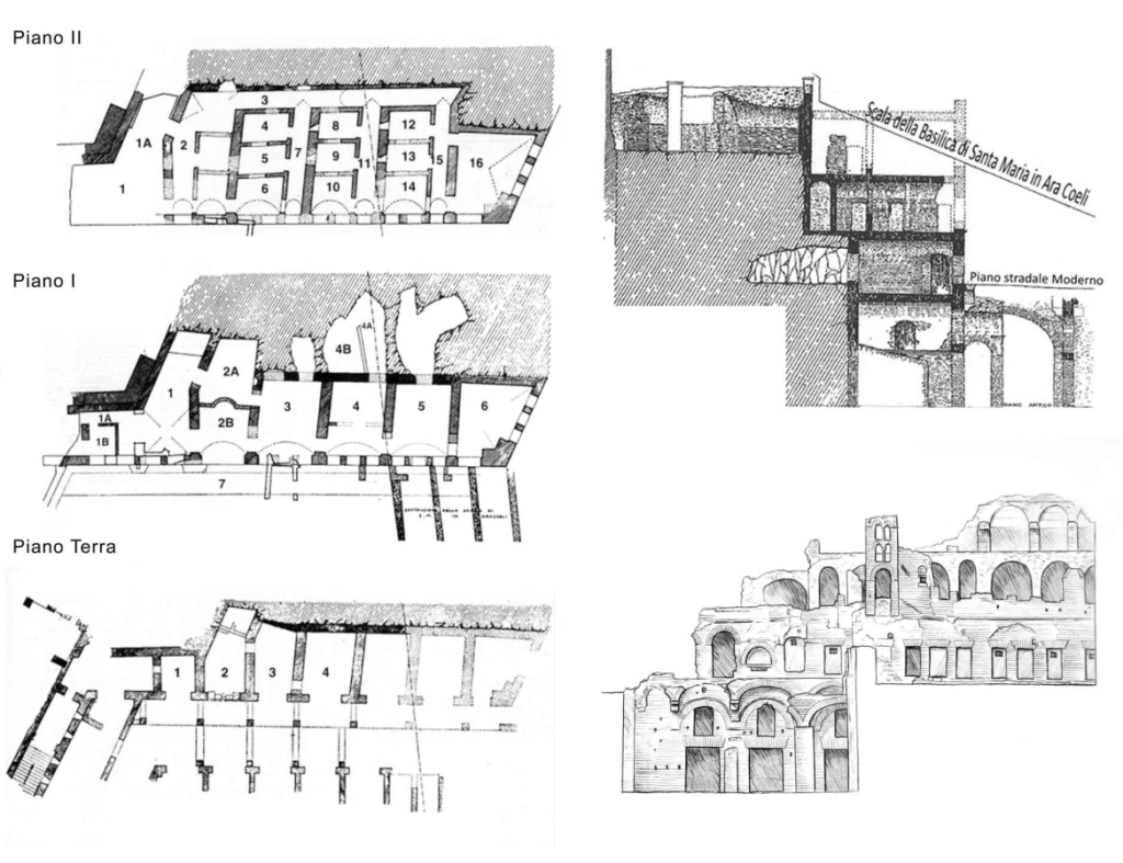 plans, facade, section - historical reconstruction